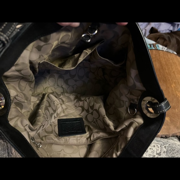 Coach Black Pebble Leather Hobo - Picture 10 of 13